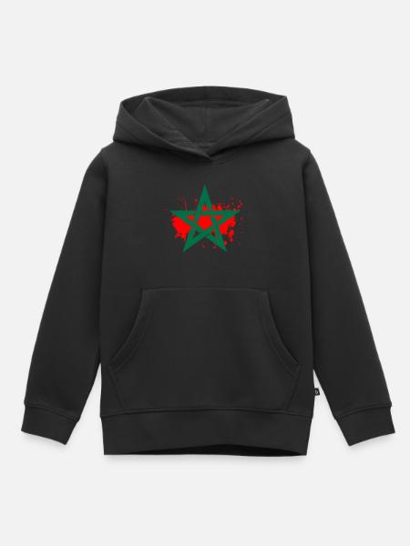 étoile marocaine maroc - Sweat Premium à capuche enfant bio - noir