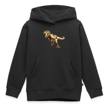 Prehistorische dinosaurusafdrukken - Kinder Premium hoodie biologisch - zwart - Voor - AI Model Kid Male (0cm)