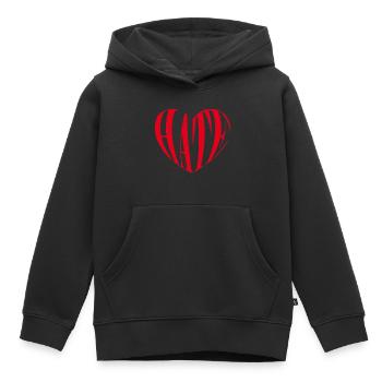 Herz Hate Anti Valentinstag Humor Single - Kinder Premium Organic Hoodie - Schwarz - Vorne - AI Model Kid Male (0cm)