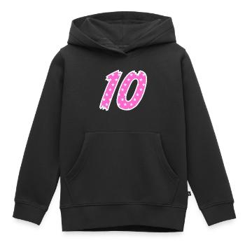Ten - Kids Premium Organic Hoodie - black - Front - AI Model Kid Male (0cm)