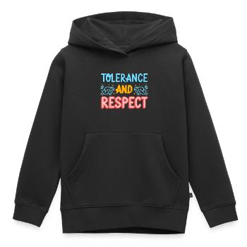 Tolérance et respect idée cadeau original - Sweat Premium à capuche enfant bio - noir - Devant - AI Model Kid Male (0cm)