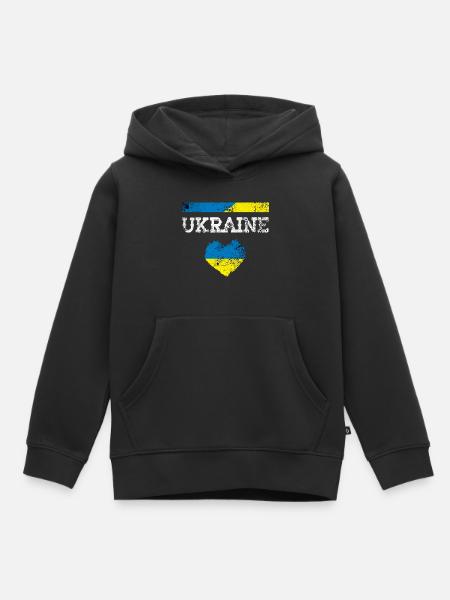 Ukraine - Kinder Premium Organic Hoodie - Schwarz