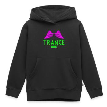Logo de l’aile de musique trance - Sweat Premium à capuche enfant bio - noir - Devant - AI Model Kid Male (0cm)