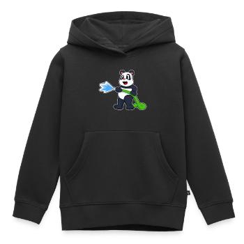 Panda Firefighter Fire Hose Fire Hose Fire Brigade - Kids Premium Organic Hoodie - black - Front - AI Model Kid Male (0cm)