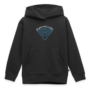 Wifi - Kinder Premium Organic Hoodie - Schwarz - Vorne - AI Model Kid Male (0cm)