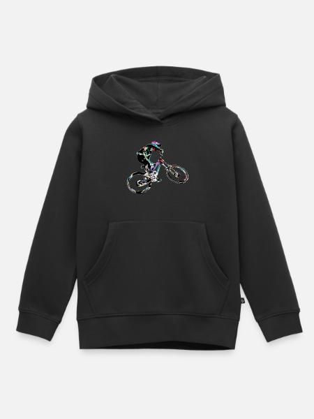 Downhill-Mountainbiken - Kinder Premium Organic Hoodie - Schwarz