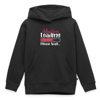 Adoption Loading Please Wait... Adopt Child Family - Kids Premium Organic Hoodie - black - Front - AI Model Kid Male (0cm)