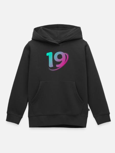 Nummer 19 mehrfarbig - Kinder Premium Organic Hoodie - Schwarz