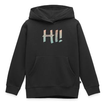 HALLO MENSCHLICHE INTELLIGENZ - Kinder Premium Organic Hoodie - Schwarz - Vorne - AI Model Kid Male (0cm)