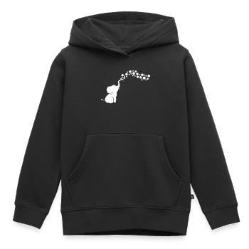 Verspielter Elefant, der Blasen bläst - Kinder Premium Organic Hoodie - Schwarz - Vorne - AI Model Kid Male (0cm)