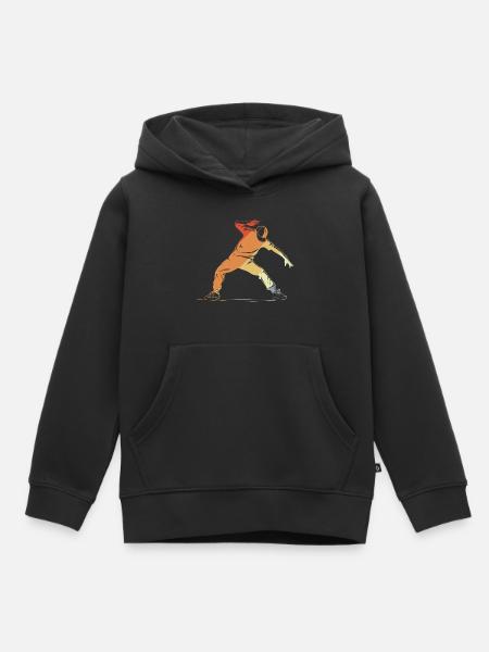 Breakdancer Skizze - Kinder Premium Organic Hoodie - Schwarz