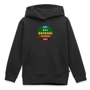 mode de vie masculin - Sweat Premium à capuche enfant bio - noir - Devant - AI Model Kid Male (0cm)