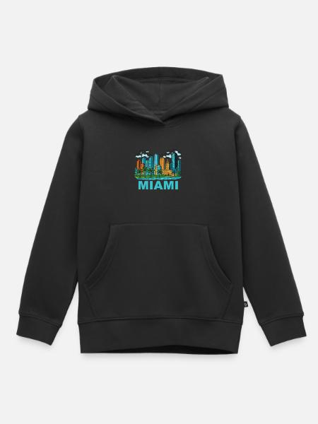 miami stadt - Kinder Premium Organic Hoodie - Schwarz