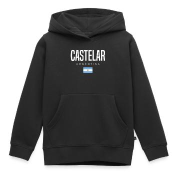 Castelar Argentine Argentine - Sweat Premium à capuche enfant bio - noir - Devant - AI Model Kid Male (0cm)