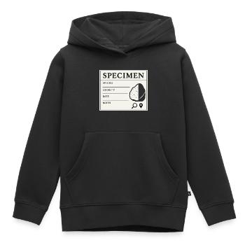 Étiquette de collection d’échantillons géologiques fossiles - Sweat Premium à capuche enfant bio - noir - Devant - AI Model Kid Male (0cm)