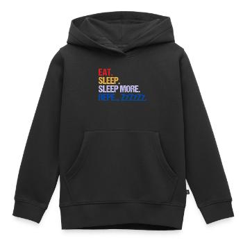 MANGER DORMIR DORMIR DORMIR PLUS ZzZzZ - Sweat Premium à capuche enfant bio - noir - Devant - AI Model Kid Male (0cm)