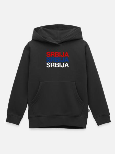 Serbia Serbien - Kinder Premium Organic Hoodie - Schwarz