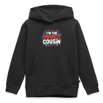 Ich bin der Lieblingscousin - Kinder Premium Organic Hoodie - Schwarz - Vorne - AI Model Kid Male (0cm)