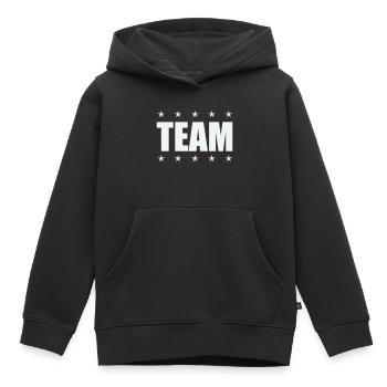 Team mit Sternen - Kinder Premium Organic Hoodie - Schwarz - Vorne - AI Model Kid Male (0cm)