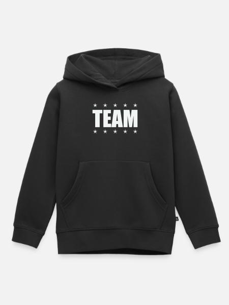 Team mit Sternen - Kinder Premium Organic Hoodie - Schwarz
