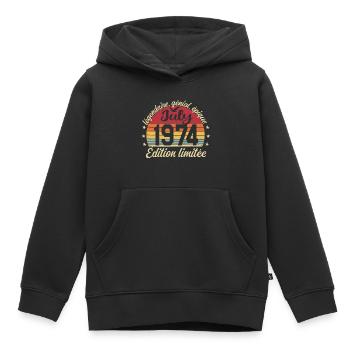 Geburtstag Juli 1974 Vintage-Geschenk - Kinder Premium Organic Hoodie - Schwarz - Vorne - AI Model Kid Male (0cm)