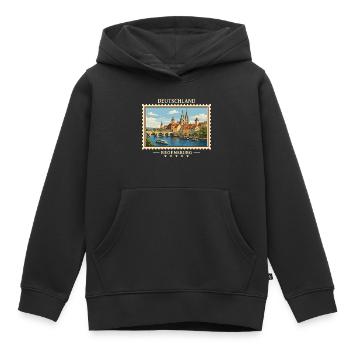 Deutschland Regensburg Vintage Reisemarke - Kinder Premium Organic Hoodie - Schwarz - Vorne - AI Model Kid Male (0cm)