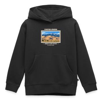 Vereinigte Staaten Great Sand Dunes Vintage Reisem - Kinder Premium Organic Hoodie - Schwarz - Vorne - AI Model Kid Male (0cm)