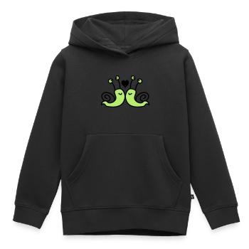 verliebte Schnecken - Kinder Premium Organic Hoodie - Schwarz - Vorne - AI Model Kid Male (0cm)