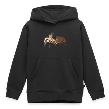 Schwalbe - LowSkool - Simson KR51 - Cuivre - Sweat Premium à capuche enfant bio - noir - Devant - AI Model Kid Male (0cm)