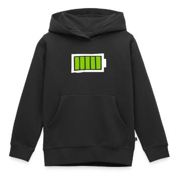 Batterie - Kinder Premium Organic Hoodie - Schwarz - Vorne - AI Model Kid Male (0cm)