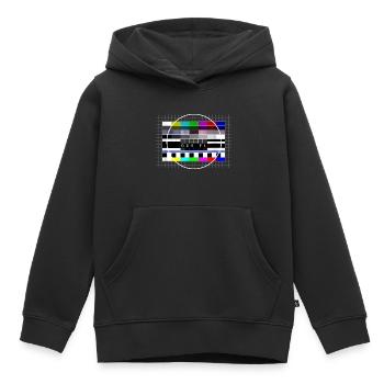 GDR test picture Retro Ostalgie 80s - Kids Premium Organic Hoodie - black - Front - AI Model Kid Male (0cm)