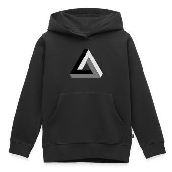 Le triangle impossible - Sweat Premium à capuche enfant bio - noir - Devant - AI Model Kid Male (0cm)