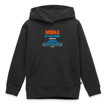 Mühle Sportart - Kinder Premium Organic Hoodie - Schwarz - Vorne - AI Model Kid Male (0cm)