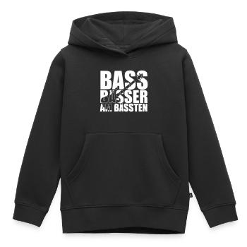 Bass Player Gift BASS BÄSSER AM BÄSSTEN Bassist - Kinder Premium Organic Hoodie - Schwarz - Vorne - AI Model Kid Male (0cm)