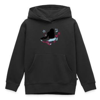 female DJ - Kids Premium Organic Hoodie - black - Front - AI Model Kid Male (0cm)