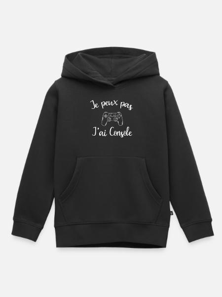 Je Peux Pas J'ai Console - Sweat Premium à capuche enfant bio - noir