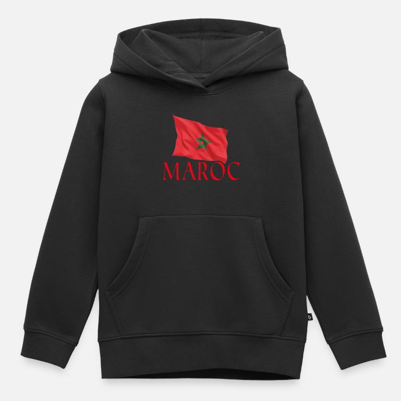 maroc - Sweat Premium à capuche enfant bio - noir