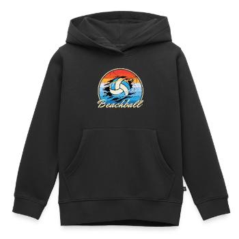 Beachball Ocean vintage ball multi couleur B-Day gif - Sweat Premium à capuche enfant bio - noir - Devant - AI Model Kid Male (0cm)