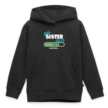 Sister 2023 load baby birth family design - Kids Premium Organic Hoodie - black - Front - AI Model Kid Male (0cm)