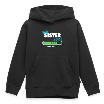 Sœur 2022 charge bébé naissance conception de famille - Sweat Premium à capuche enfant bio - noir - Devant - AI Model Kid Male (0cm)