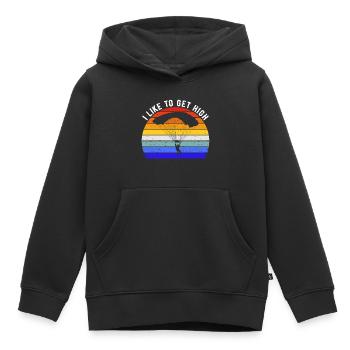 Amateur de parachutisme - J’aime me défoncer II - Sweat Premium à capuche enfant bio - noir - Devant - AI Model Kid Male (0cm)