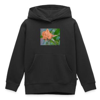 Orange liquide - Sweat Premium à capuche enfant bio - noir - Devant - AI Model Kid Male (0cm)