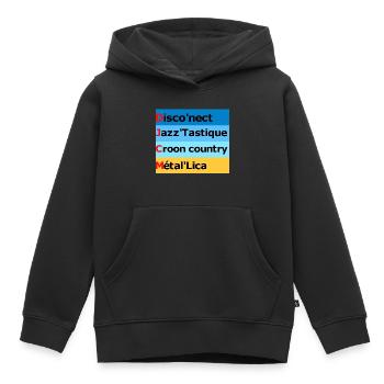 Jeux de mots musicale - Sweat Premium à capuche enfant bio - noir - Devant - AI Model Kid Male (0cm)