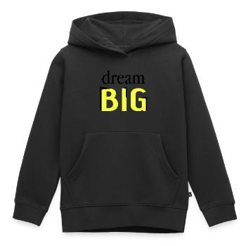 Dream big - Kids Premium Organic Hoodie - black - Front - AI Model Kid Male (0cm)