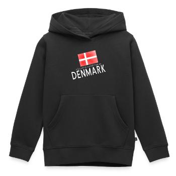 Danemark Danemark - Sweat Premium à capuche enfant bio - noir - Devant - AI Model Kid Male (0cm)