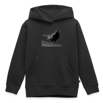 Merle, A730357 - Sweat Premium à capuche enfant bio - noir - Devant - AI Model Kid Male (0cm)