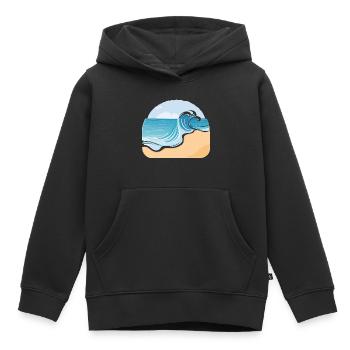 Plage de sable - Sweat Premium à capuche enfant bio - noir - Devant - AI Model Kid Male (0cm)