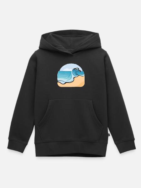 Sandstrand - Kinder Premium Organic Hoodie - Schwarz