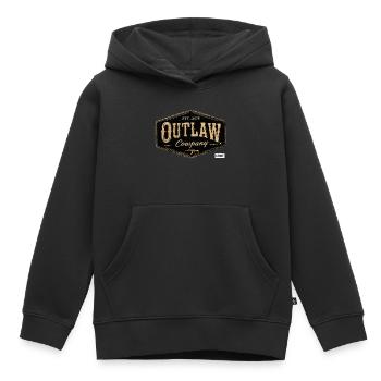 Outlaw Company Vintage Patch - Kids Premium Organic Hoodie - black - Front - AI Model Kid Male (0cm)