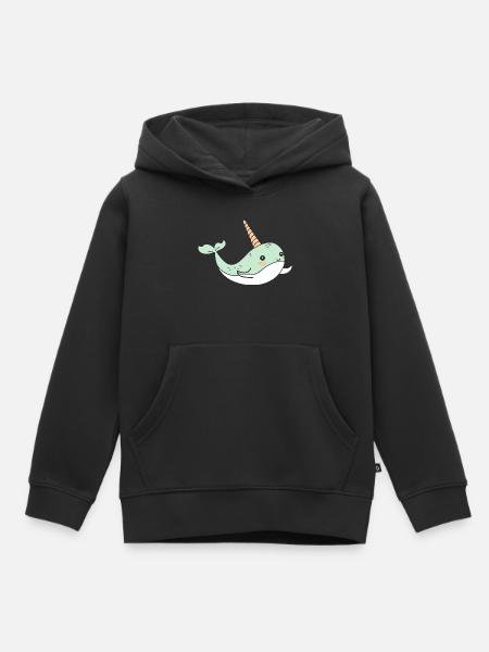 Narwal - Kinder Premium Organic Hoodie - Schwarz